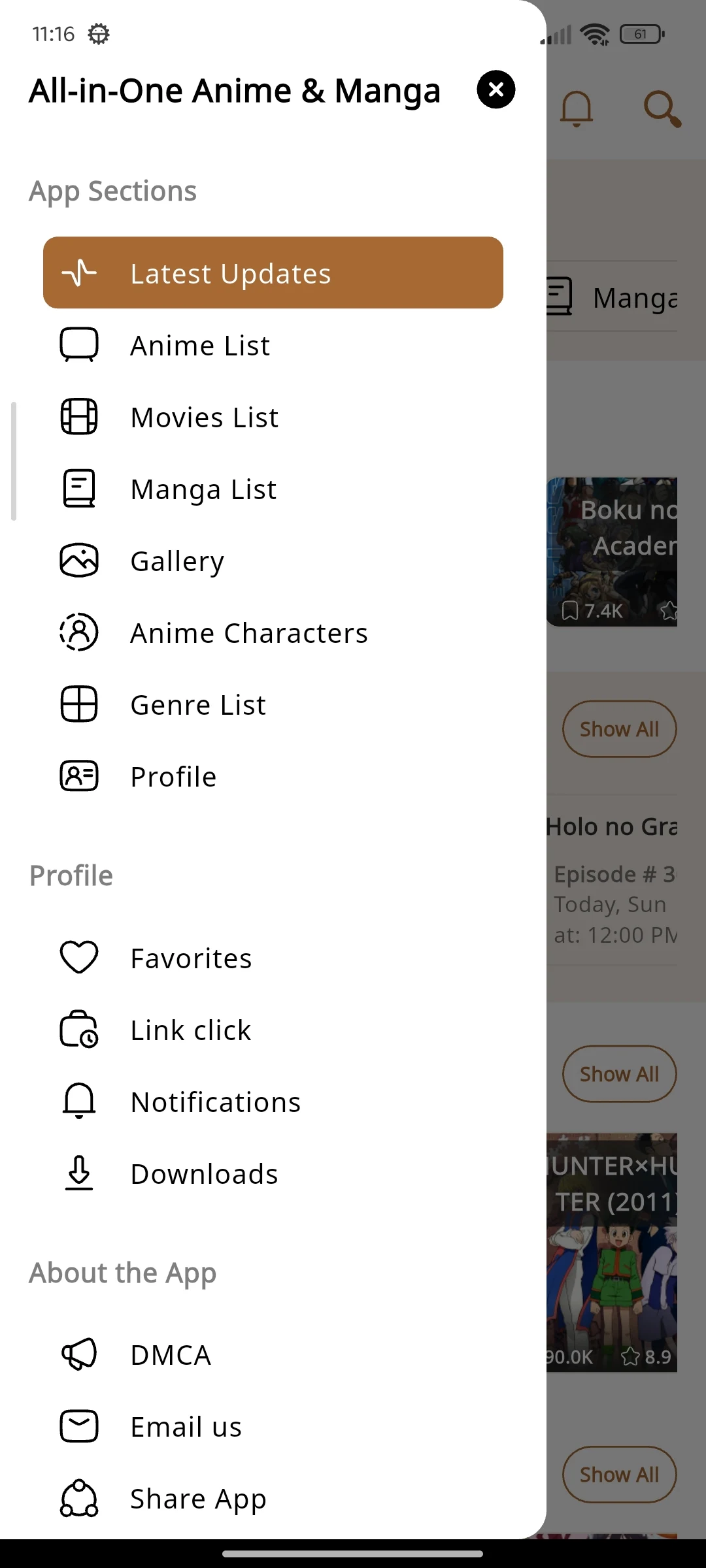 All in One Anime & Manga screenshot